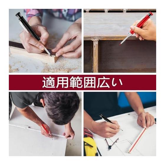 YFFSFDC 2pcs Mechanical Pencils for Construction, 2.8mm Carpenter Pencils for Woodworking, Marking Pens with 12 Refills In 2 Colors