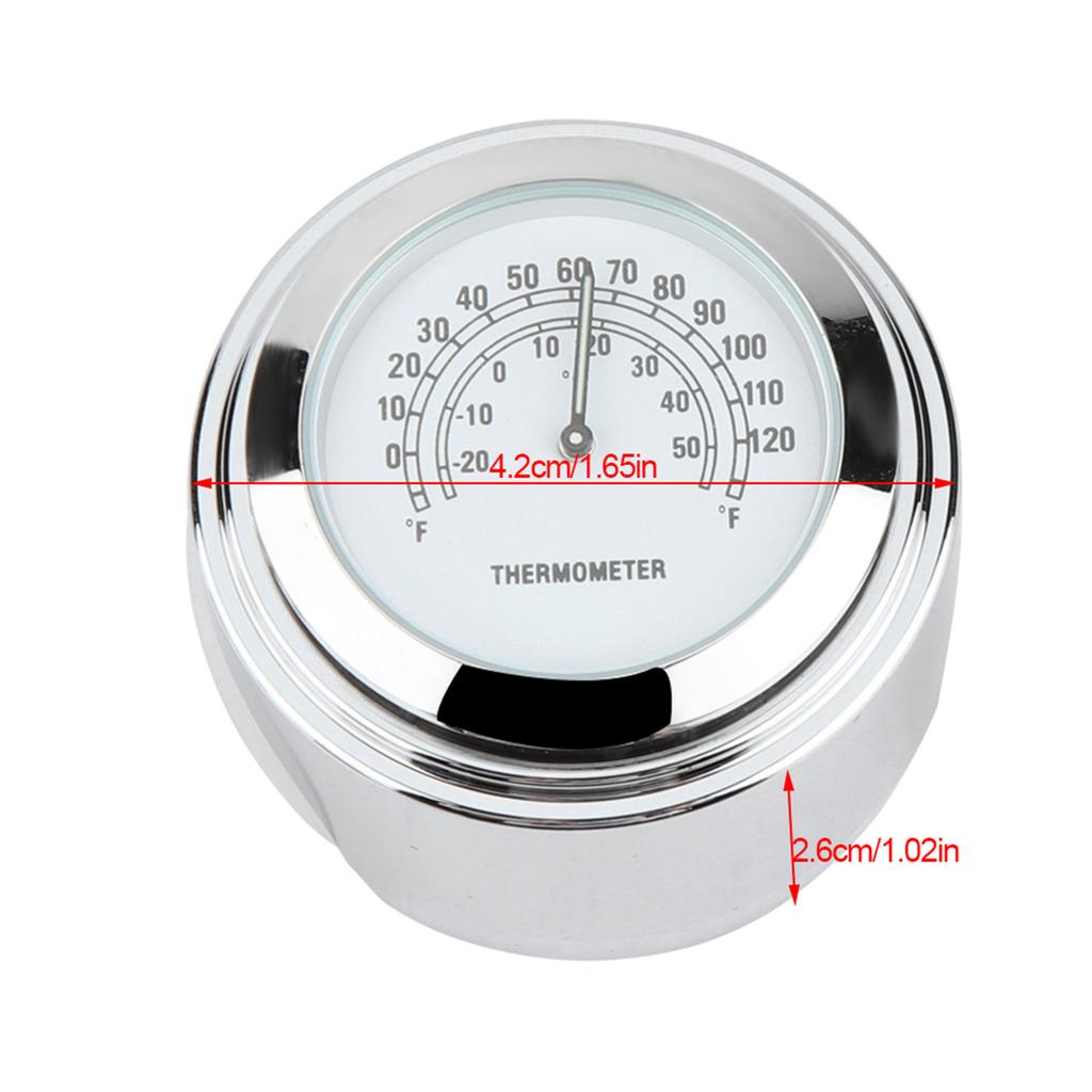 22-25mm Waterproof Motorcycle Handlebar Mount Temp Thermometer Accessories(black)