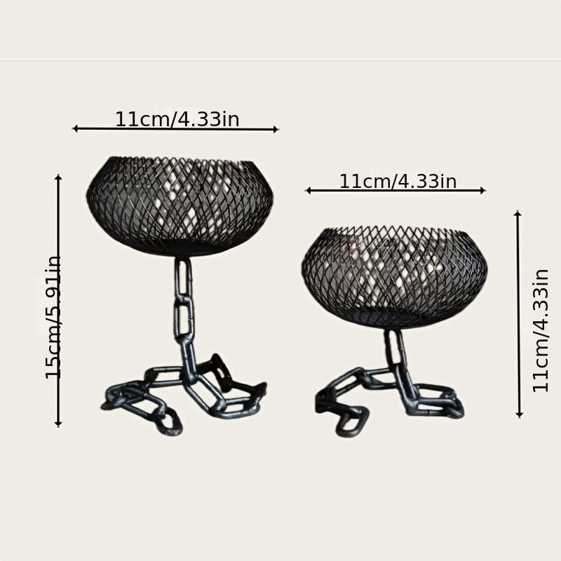 1PC Industrial Chain Iron Candlestick: A Retro Industrial-style Decorative Piece with a Chain Design, Suitable for Indoor/outdoor Use.