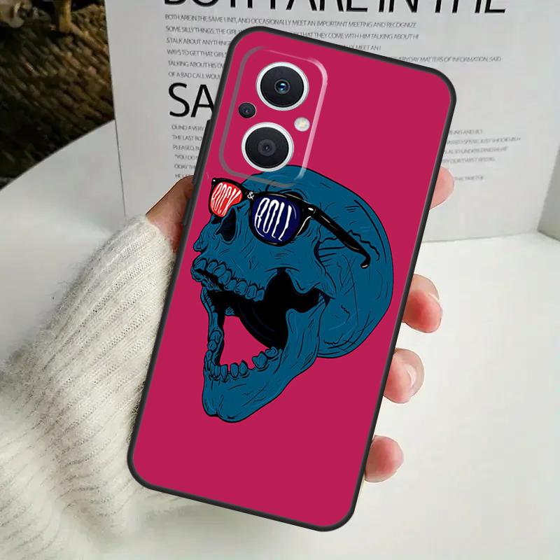 Rock and Roll Skull Case For OPPO Reno 13F 14F 12F 10 11 12 13 14 Pro 8T 7 8 Lite OPPO Find X6 X5 X8 X9 Pro Cover
