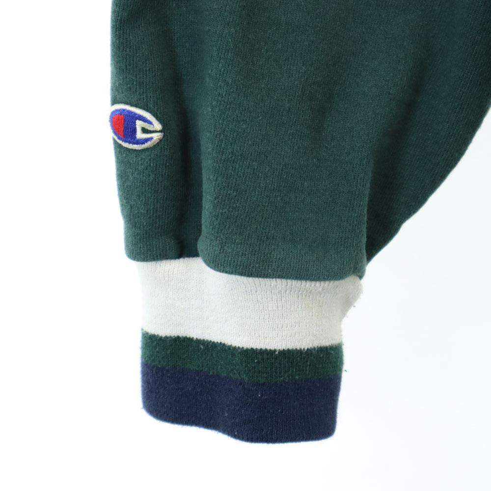 Champion 90s Old Long sleeve sweat trainer XL green Back brushed Men's Used