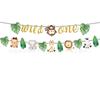 Jungle Safari Animal Kids Birthday Decorations Lions Tigers Giraffes Cake Topper Balloon Banner Party Baby Shower Supplies