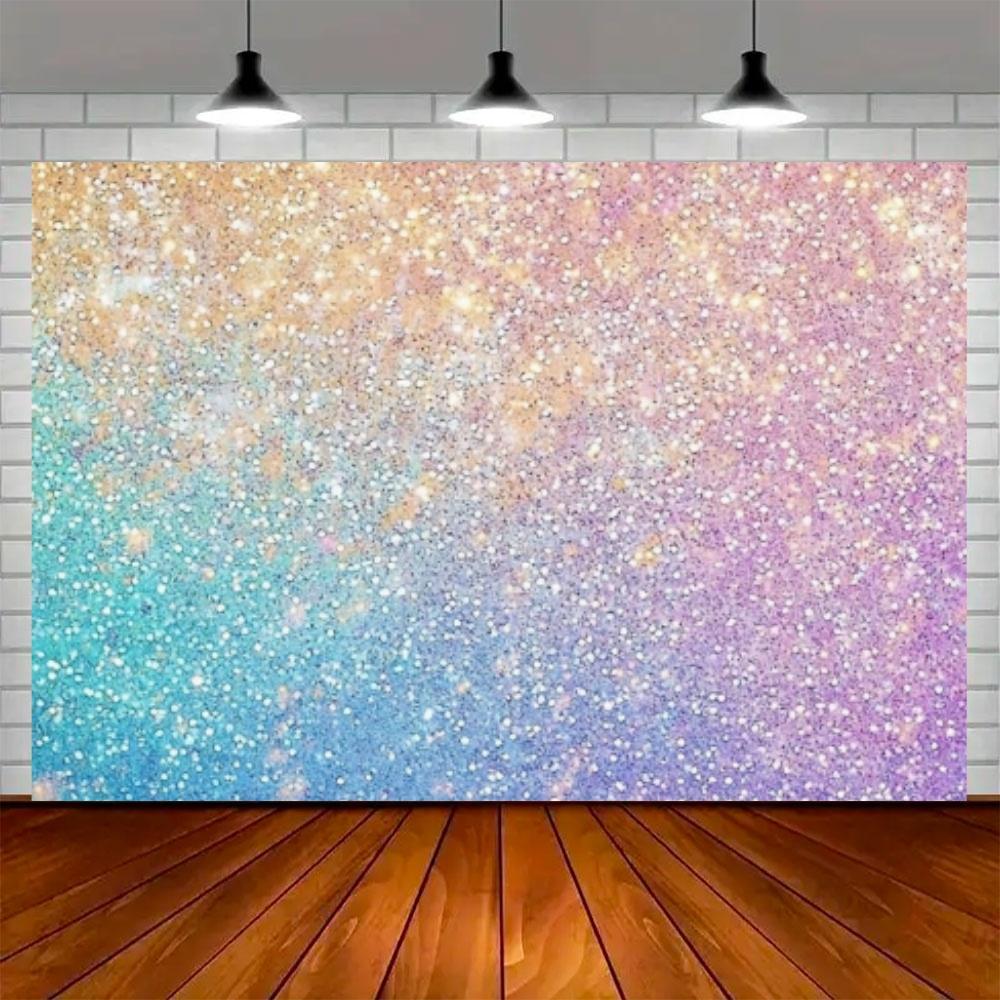 Colorful Sparkling Background Girl Dreamy Rainbow Color Party Decoration Backdrop Wedding Adult Celebration Banner Supplies Prop