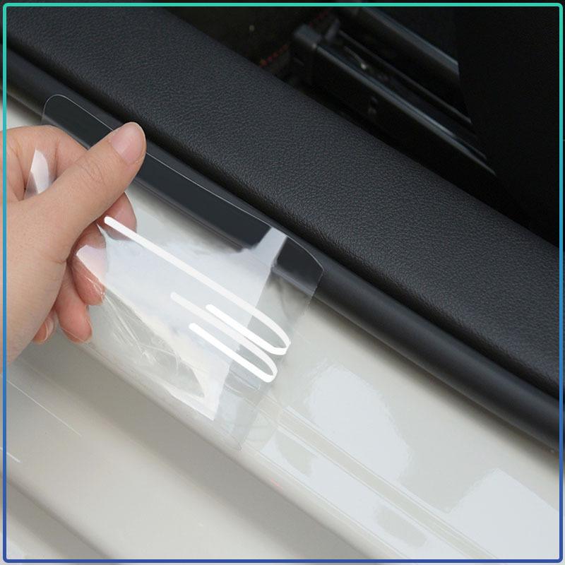 4PCS Car Threshold Protector Transparent Decorative Badge Sticker For Nismo Nissan 370Z Coupe Roadster Z34 2009-2020 GTR Juke