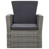VidaXL Garden Lounge Set 4 Pcs with Cushions Wicker Resin Grey