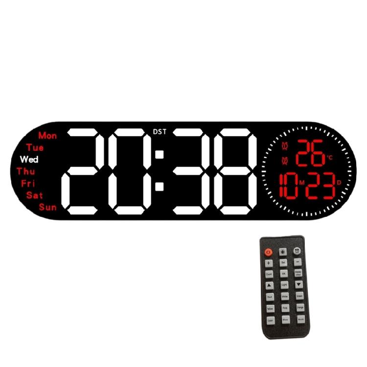 Large LED Wall Clock with Remote Control and Count Down Function 2 Alarms Temperature for Students and Professional