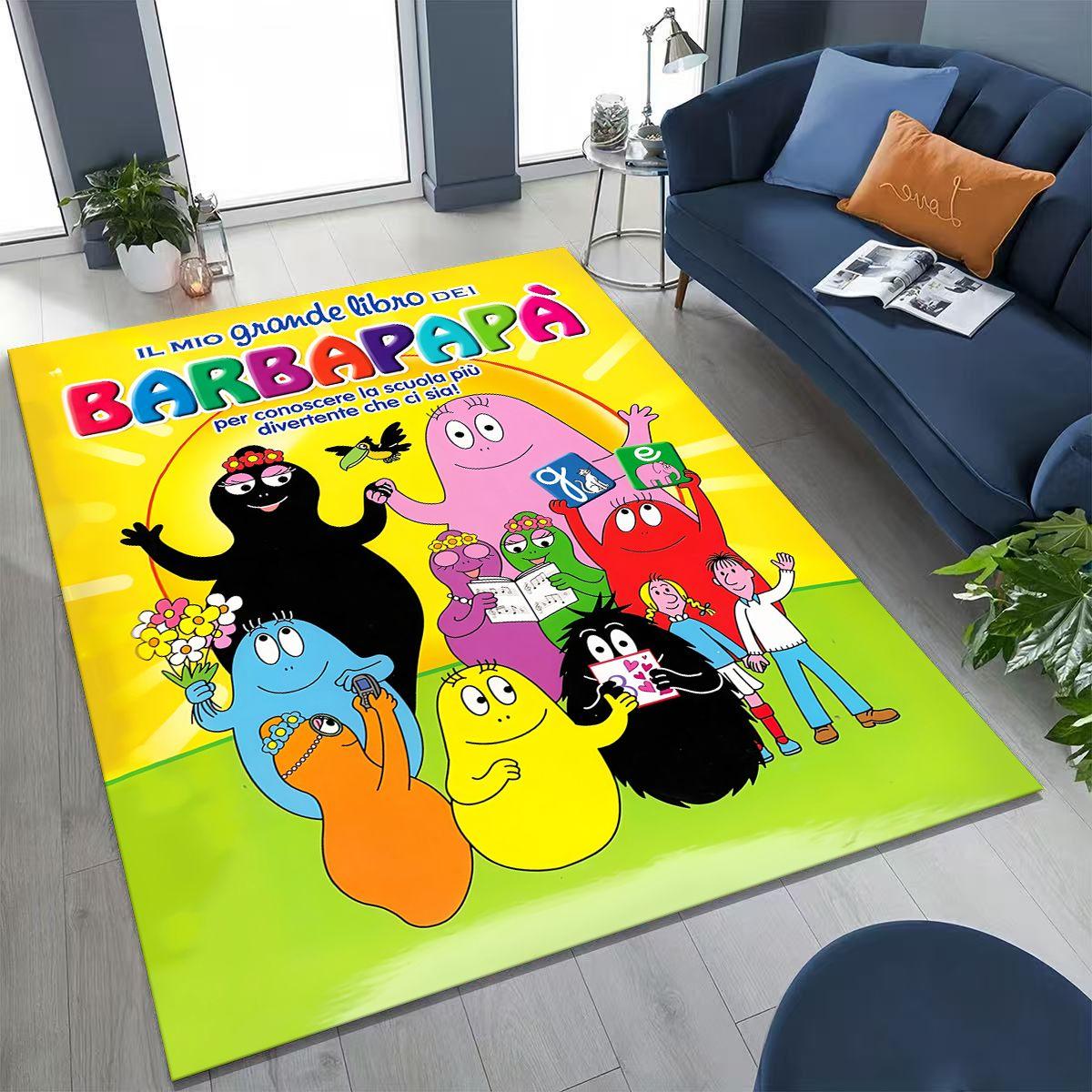 

Cartoon Les Barbapapa Barbamama Family Rug for Bedroom Living Room Sofa Home Doormat Decor, Large Kids Play Non-slip Floor Mat 200x160cm( 78x62in )