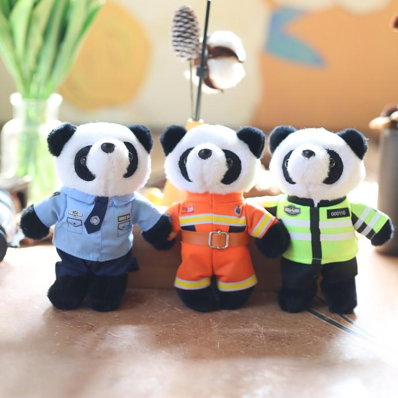 Drăguț Drăguț Pandantiv Panda Poliție Rutieră Jucărie de Pluș Pompieri Poliție Agățat de Geantă Breloc Păpușă Păpușă