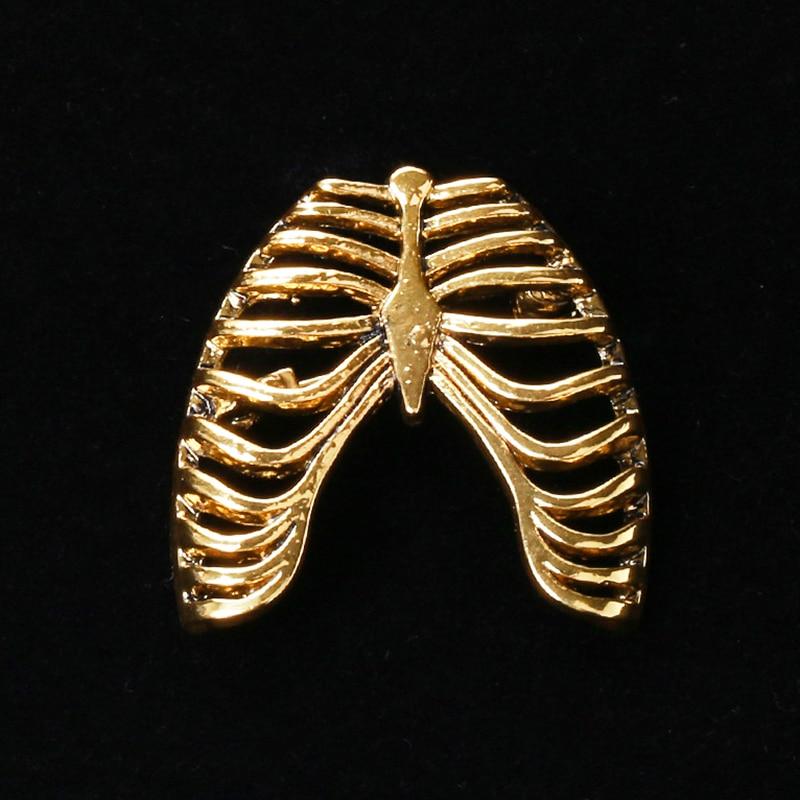 

Винтажная брошь Blucome в форме человеческих органов, булавки в форме скелета для сумки, булавки, украшения для свадебной вечеринки, подарок на Новый год золотистый