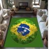 Brazil national football team Printed Flannel Area Rug Non Slip Soft Polyester Floor Carpet Indoor Decor Mat for Bedroom Living Room Sofa