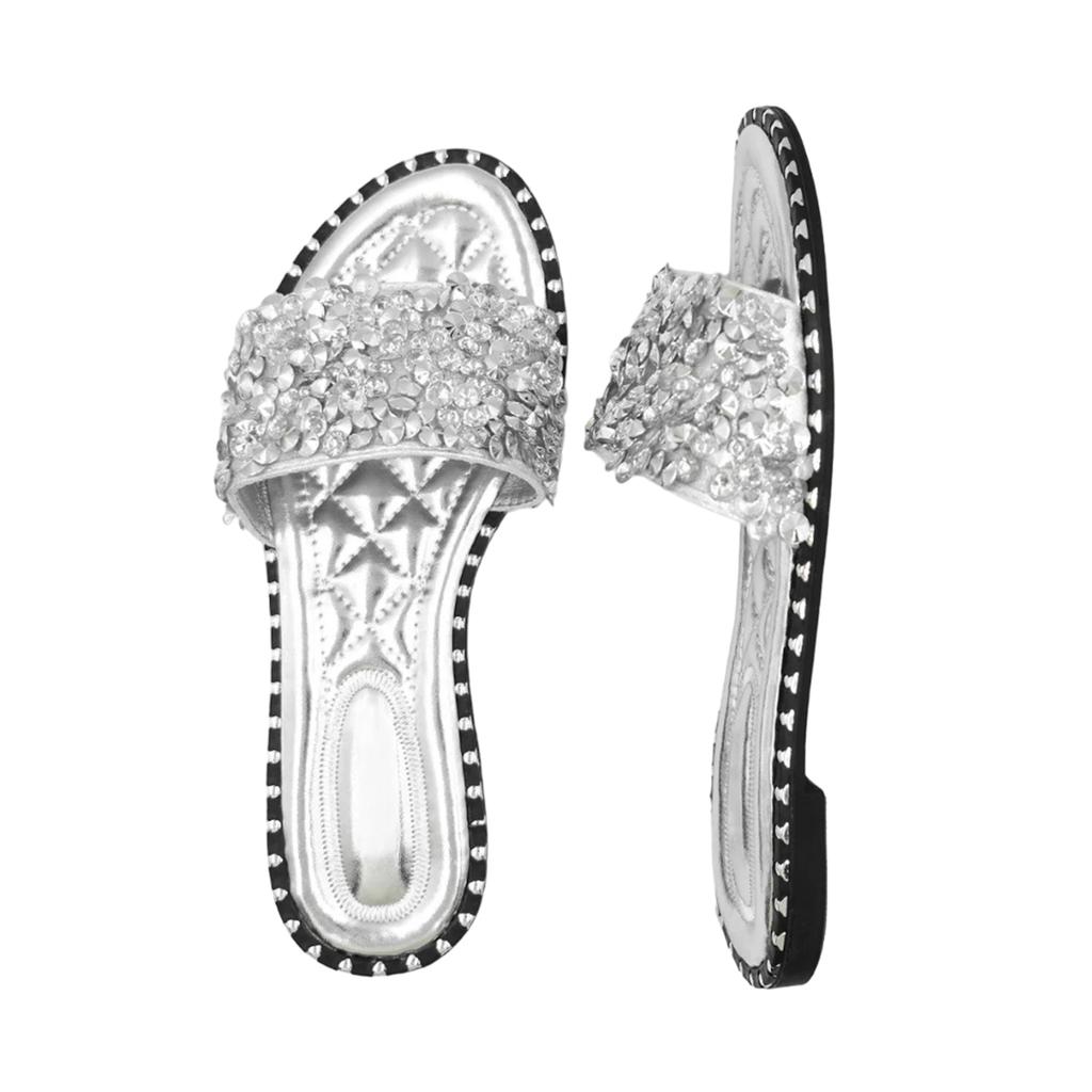 Where's That From Womens/Ladies Belle Sparkle Diamante Flat Sliders