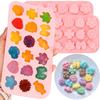 Leaf Flower Shaped Silicone Mold 18 Hole DIY Non Stick Baking Mold for Candy Chocolates Biscuits Birthday Candle Making Tools