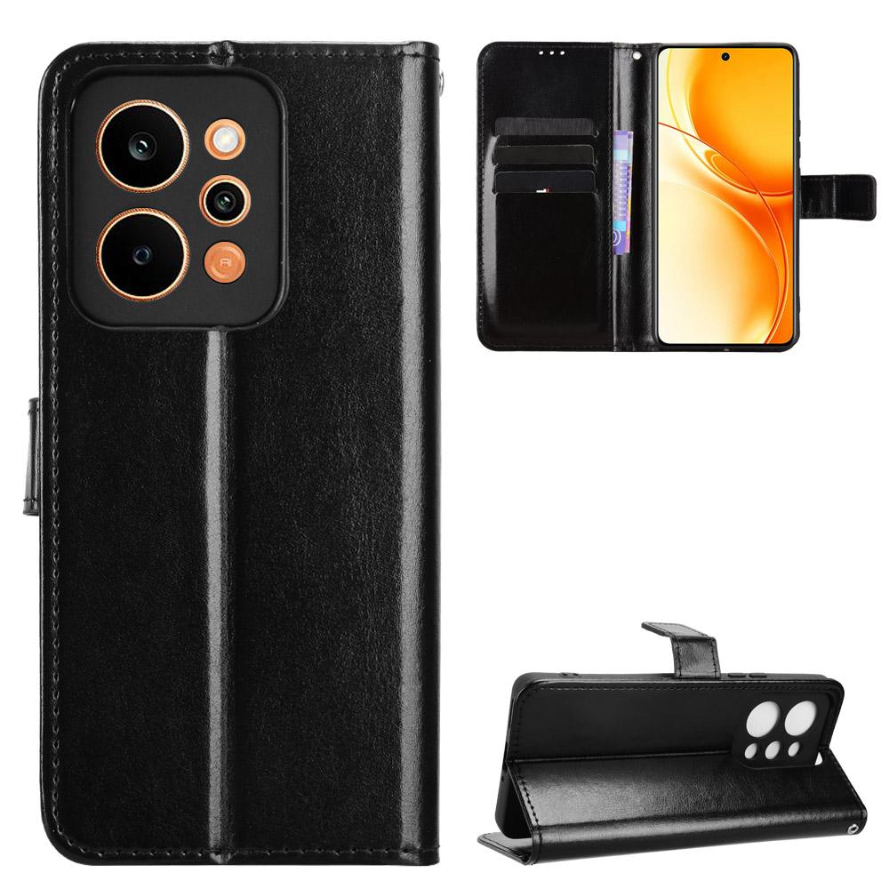 

Чехол-книжка для Realme P4 Power Кожаный чехол [Flip Vintage Leather] Ударопрочный Долговечный Ретро чехол для телефона for Realme P4 Power чёрный