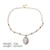 Women's French-style Freshwater Baroque Pearl Necklace Colorful Tourmaline Pendant Niche Fashion Exquisite Electroplated Sweater