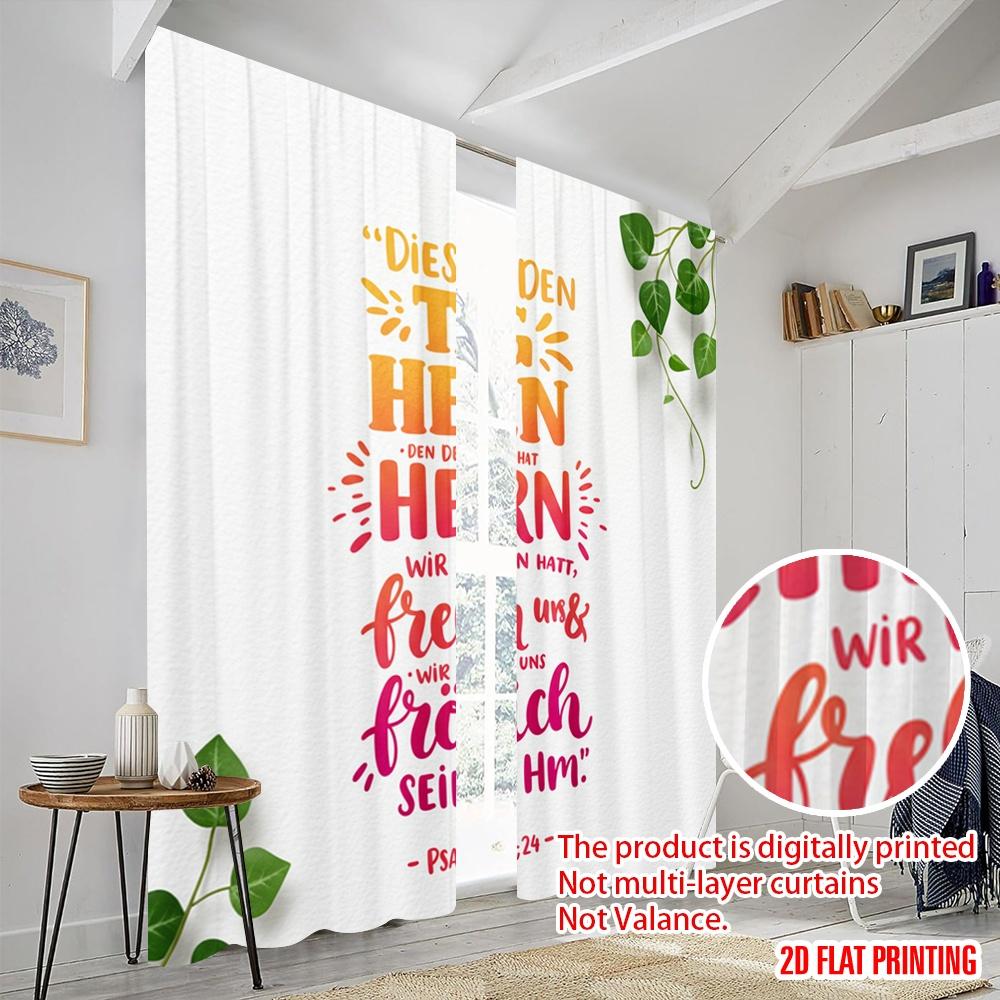 2 Stück 2D Flachdruck Vorhänge Dieser Tag Herr Freue dich 100% Polyester Ohne Strom 0 für Zimmer Schlafzimmer Wanddeko