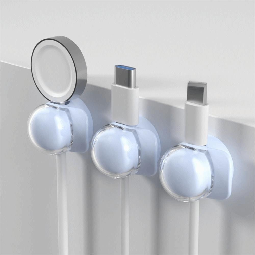 3Pcs Smooth Adjustable Desktop Cable Clip Self Adhesive Acrylic Cable Organizer Universal Charging Cable Winder Desk Management