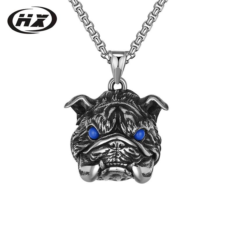 English Bulldog Titanium Steel Men's Pendant Necklace