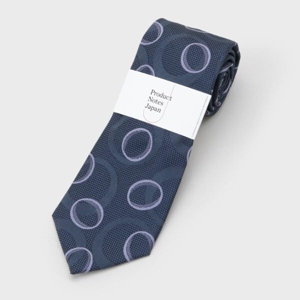 [TAKEO KIKUCHI] Auspicious Necktie PNJ Tomoe Pattern Geometric Necktie Navy (594) 00