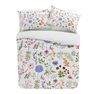 Juego de Ropa de Cama Vintage de Hierbas y Flores de 3 Piezas para Cama Doble Textil para el Hogar Funda Nórdica Funda de Colcha Funda de Almohada