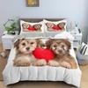 Love Duvet Cover Set Heart Shaped Pattern Romantic Theme Comforter Cover with Pillowcases for Girls Women King Queen Full Size