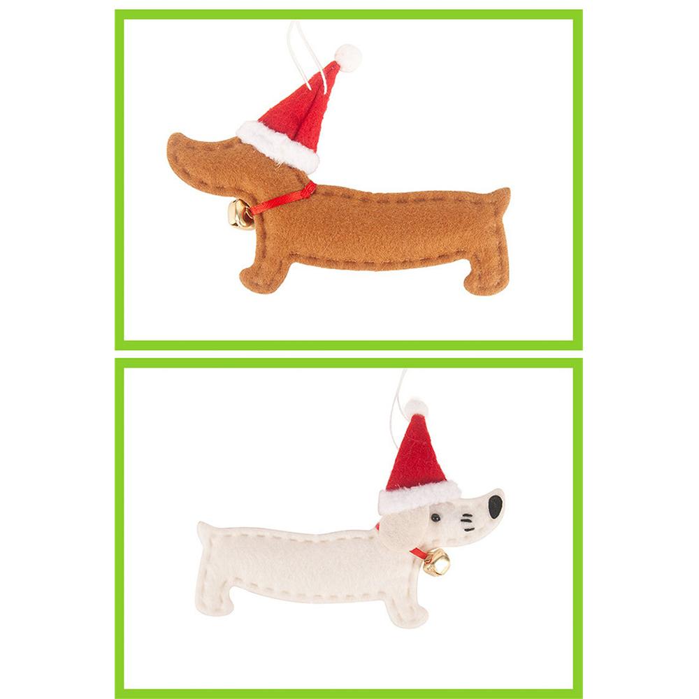 Přívěsek na Vánoční Stromeček, Roztomilý Přívěsek Jezevčíka, Nádherné detaily, Snadno se zavěsí, Není snadné Spadnout, Ozdobte Vánoce