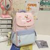 Schoolbag small fresh cute cartoon girl schoolbag high value ins niche design plaid large capacity backpack
