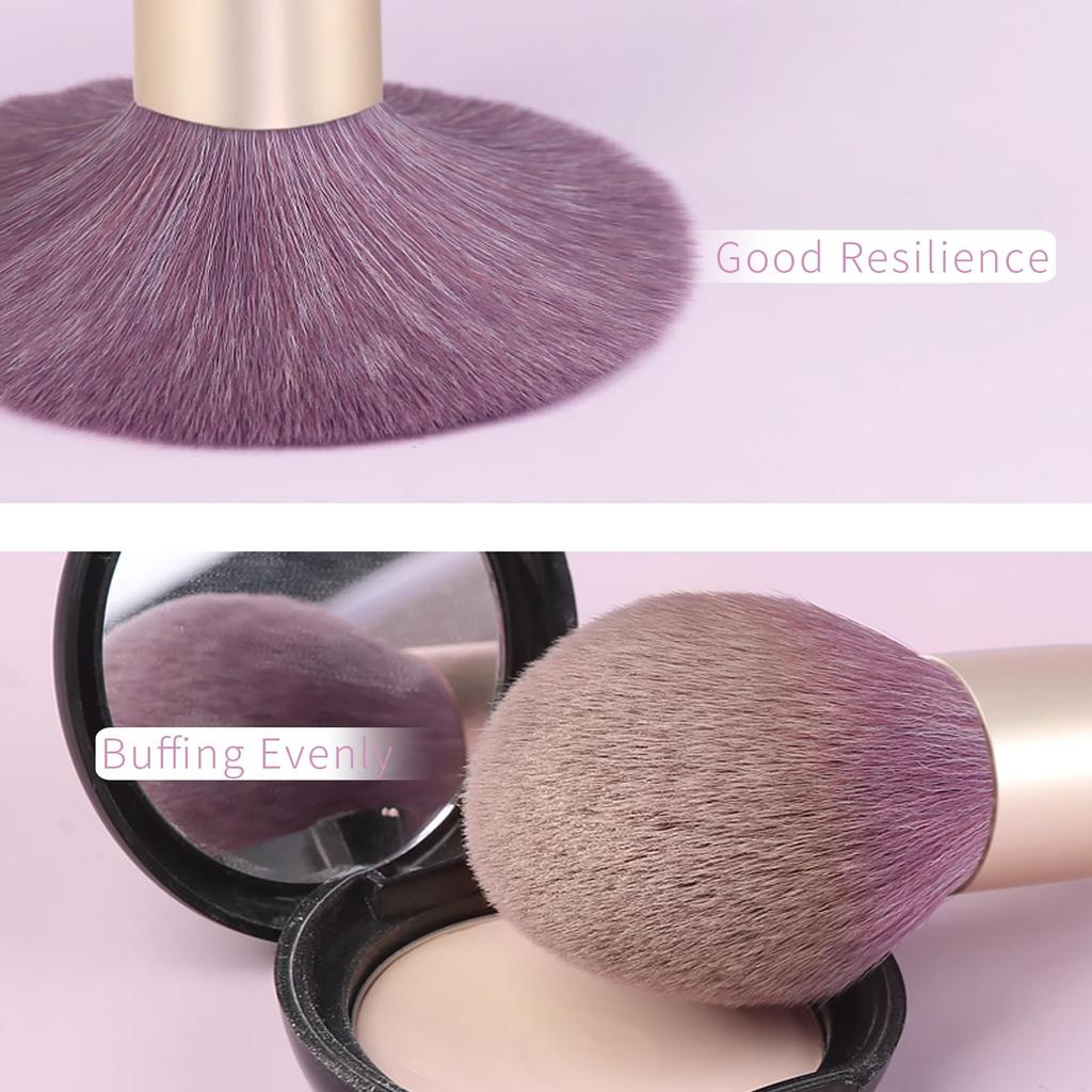 ENZO KEN Purple Makeup Brush Set with Gold Travel Colorful Vegan Eyeshadow Brush Face Contour and Blush Brush Beauty Set with Pro Cosmetic Blend