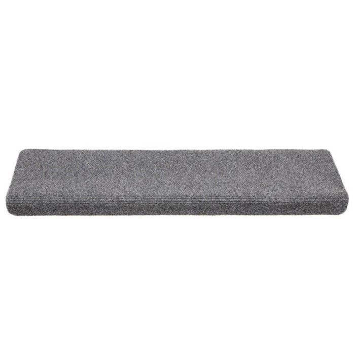 VidaXL Tapis d'escalier autocollants vidaXL, 10 pièces, 65 x 21 x 4 cm, gris clair, bord rectangulaire 149729