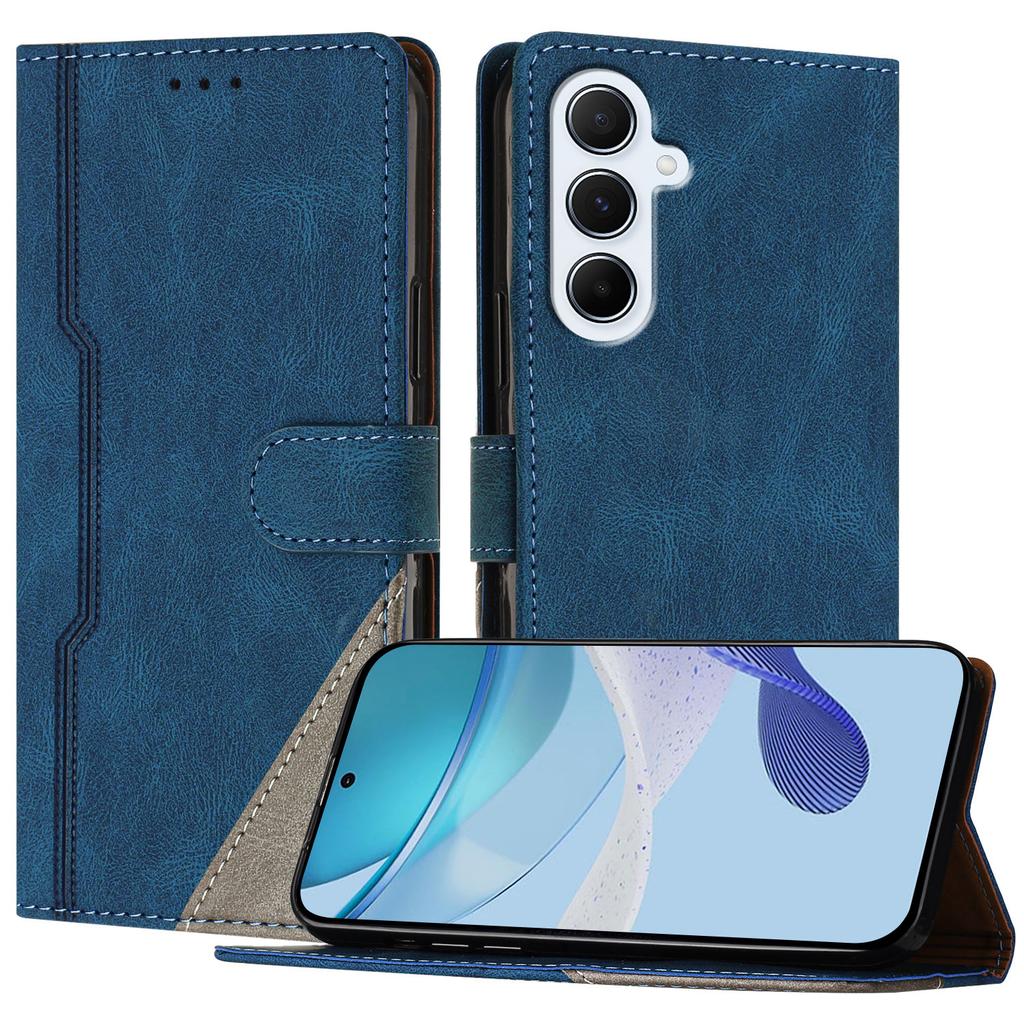 For Samsung Galaxy A26 5G Leather Case Triangle Patchwork Wallet Stand Shockproof Phone Cover