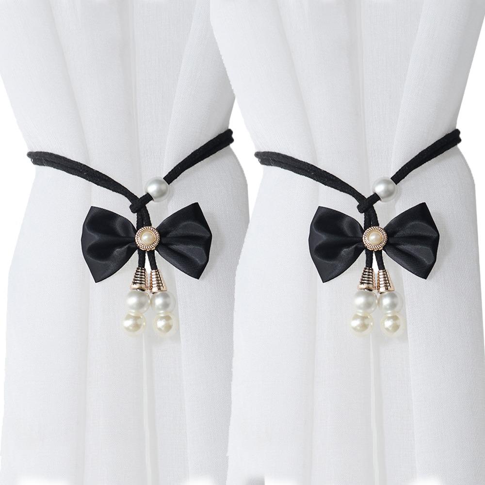

2 PCS Elegant Bowknot Curtain Straps Adjustable Curtains Tie Rope Sweet Curtain Tieback Home