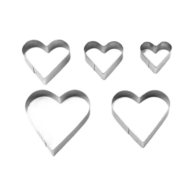 

5Pcs Stainless Steel Cookie Cutters Set DIY Love Heart Biscuit Mold Fondant Pastry Cake Decorating Baking Tools Kitchen Bakeware