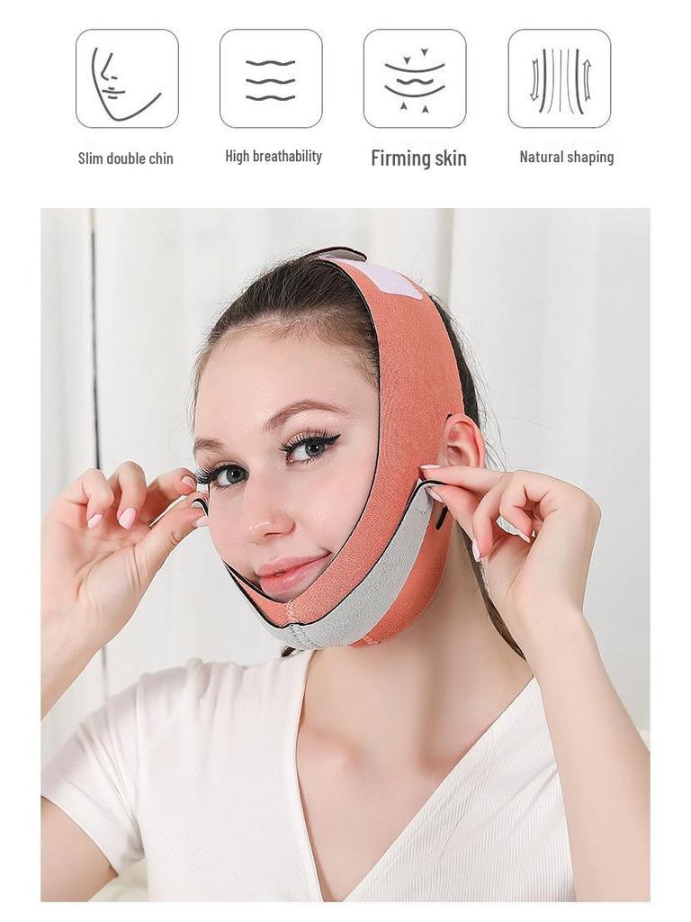SEEYOUTH V-Lijn Elastisch Verband: Pluche Gezichtsvormend & Kaaklijn Verstevigend Masker met Wolkengevoel