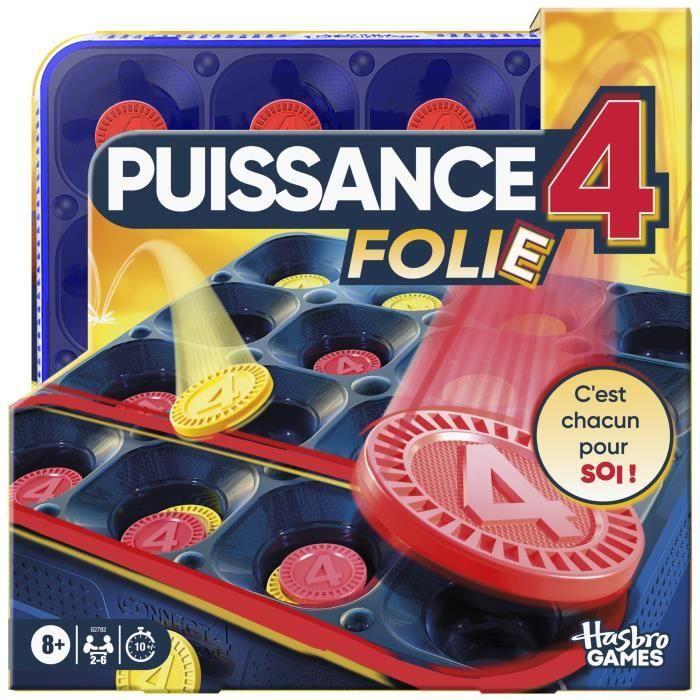 Puissance 4 Folie, jeu de groupe familial pour enfants et adultes, rebondir par 4 pour gagner, dès 8 ans