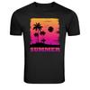 Summer Surf Beach Sunset Palm Trees Retro Graphic T Shirt