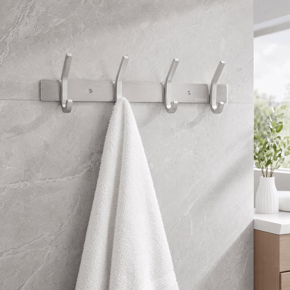 Stainless Steel Coat Hook Silver Coat Hanger Practical Towel Rack  Home Office