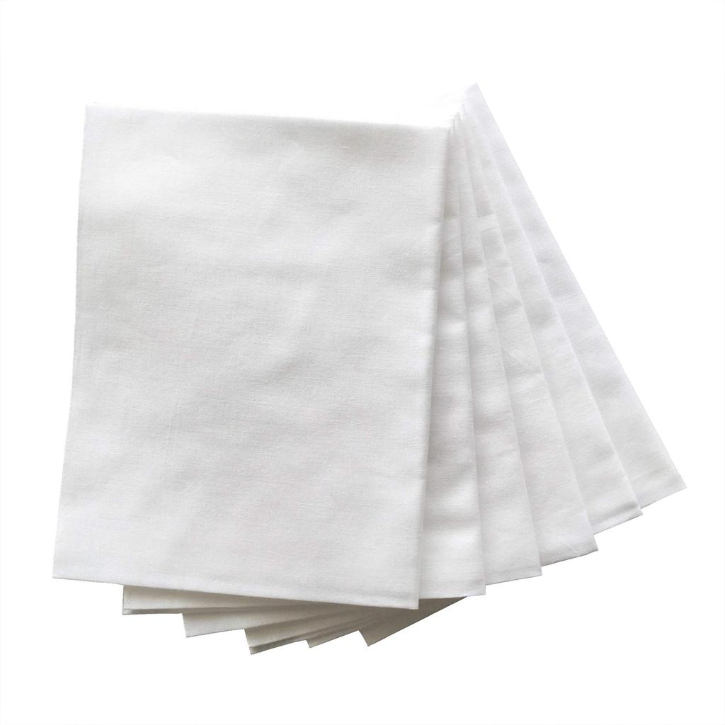 Daiko Sangyo Tenugui Hand Set of Made in Plain 1451 Towels, 6, Japan, White, Bleached,