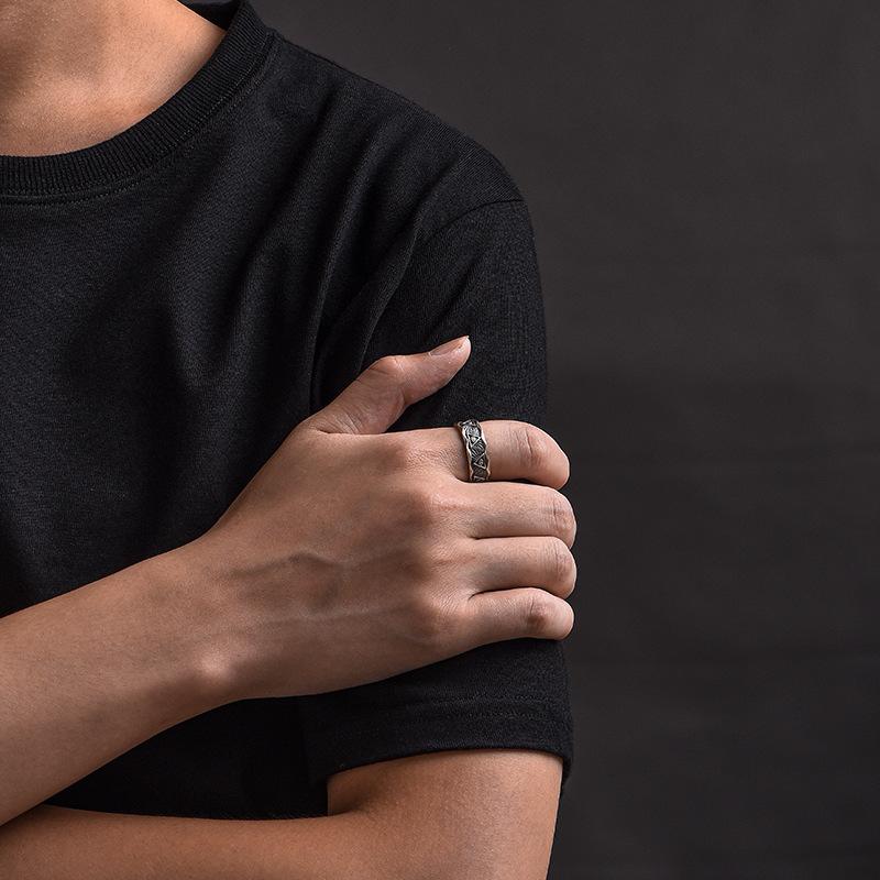 God's Eye Adjustable Ring for Men, Trendy Design, Niche Retro Personalized Handmade Gift