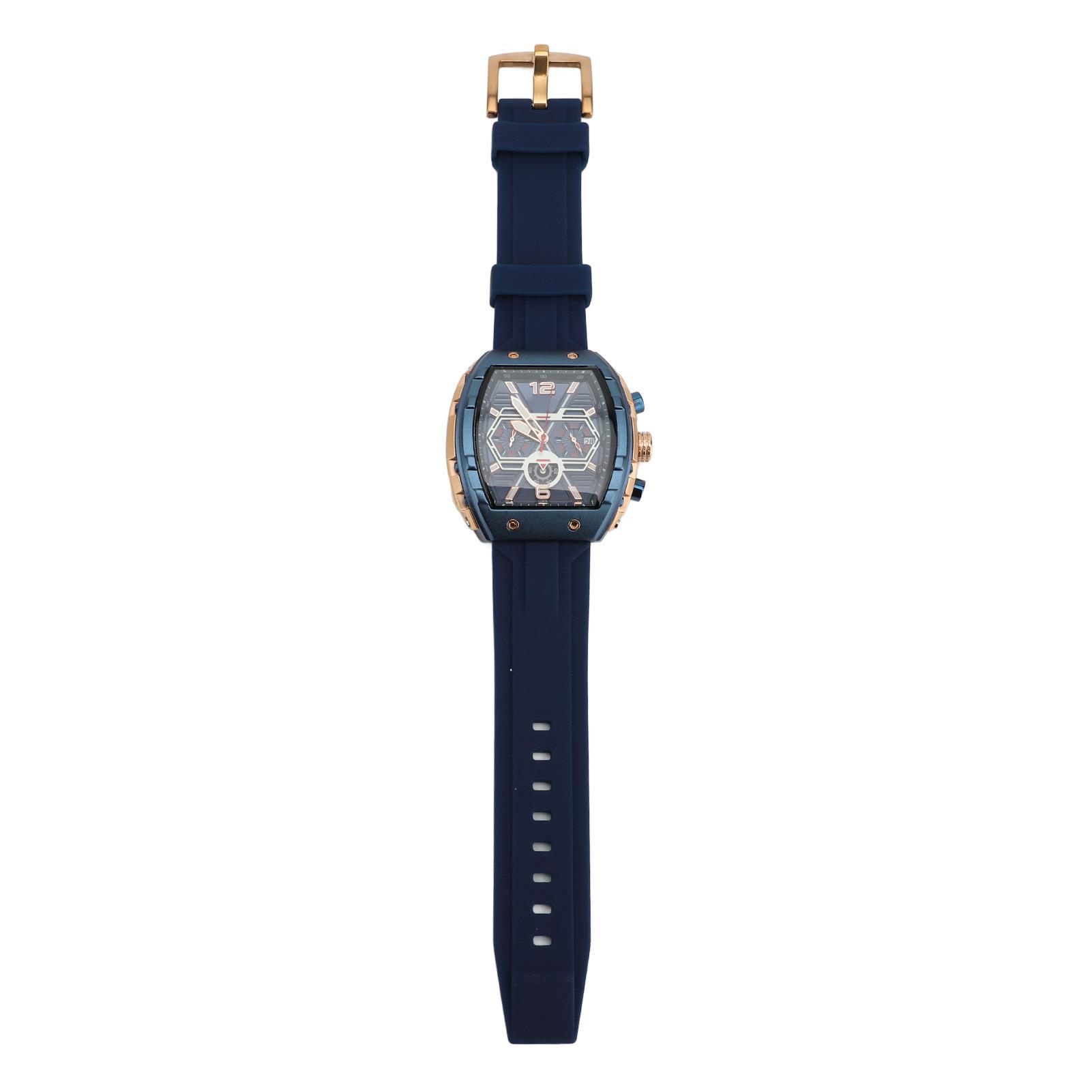 

Мужские многофункциональные кварцевые часы с большим циферблатом и силиконовым ремешком, водонепроницаемые наручные часы, кварцевые часы синий