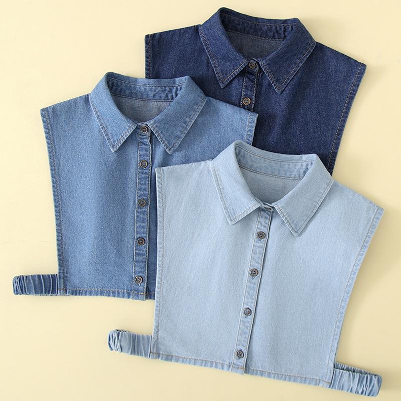 XXL Fashion Denim Fake Collars for Women and Mens Detachable Collars Nep Kraagie Cravats Flase Collar Accessory