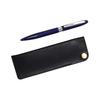 Horizontal Clasp Pen Case Black with Lasting Piece Metal Rotary Ballpoint Pen Set, 3 Pack Blue T23-NK01B-TK23-L-3