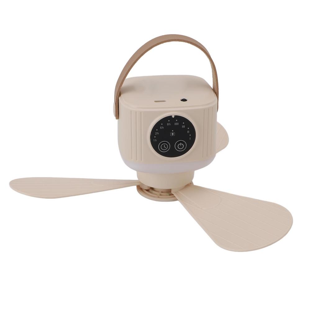 USB Powered Ceiling Fan with Light 4 Speed Timing Function 7200mAh Battery Remote Control Camping Ceiling Fan for Outdoor Tent
