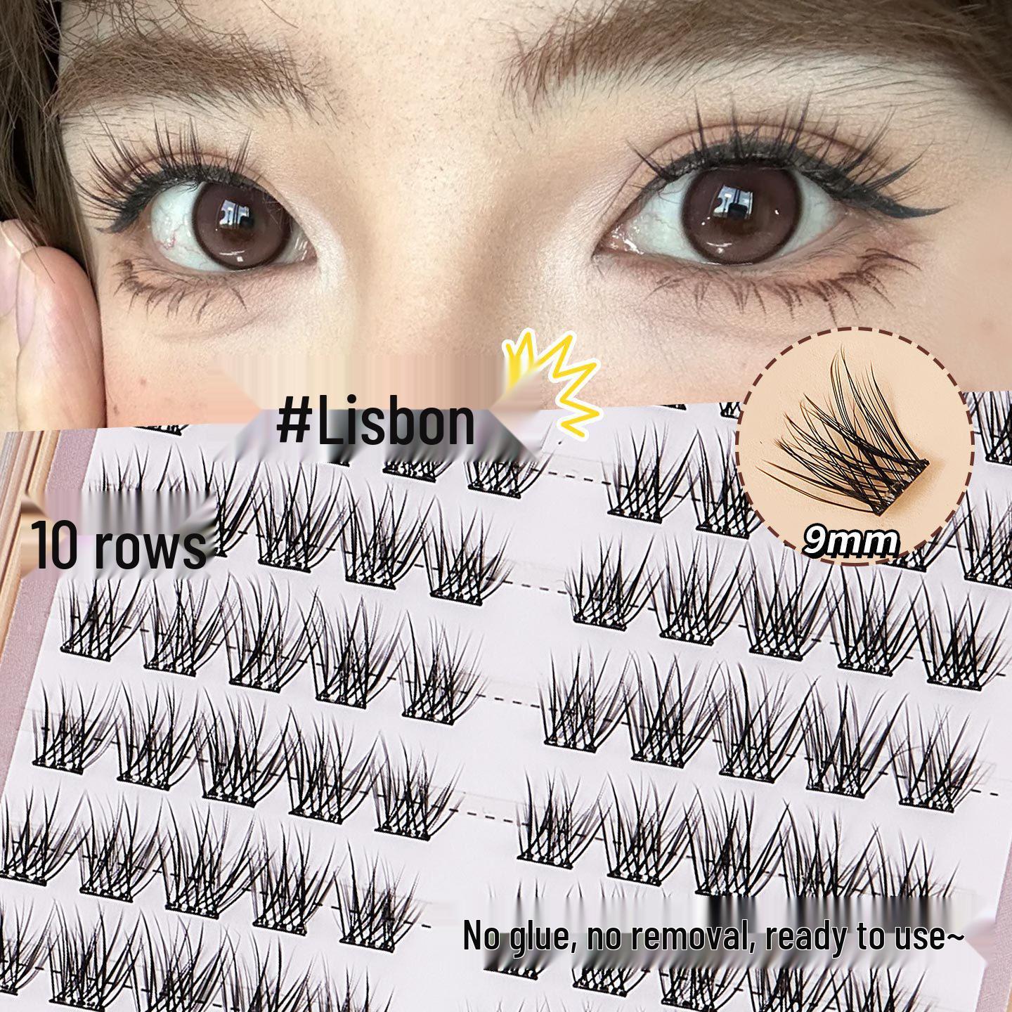 JONBOS Natural-Look Glue-Free False Eyelashes for Women, Segmented Single Cluster with Large Capacity