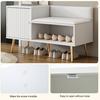 Shoe Cabinet with Storage Space, Padded Bench And Backrest, Shoe Shelf with Metal Handles And Solid Legs