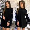 Elegant Solid Color Lace Stitching Dress For Women Perfect For Casual Outings