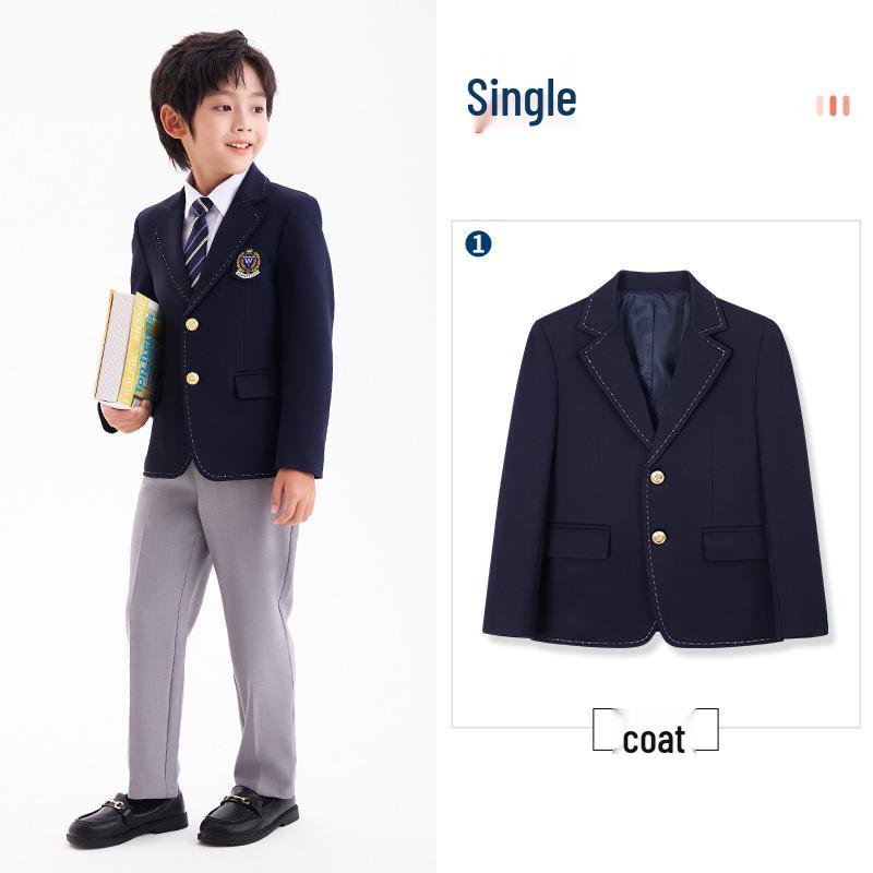 British Style Kindergarten Uniforms: Children's Formal Suit Jackets for Boys and Girls