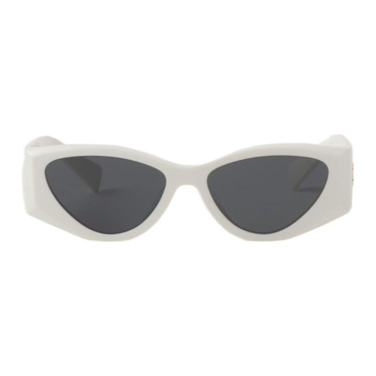 

Miu Miu Logo Acetate Irregular Shape Sunglasses Women sunglasses White SMU06Y_E142_F05S0_C_054 Basic Packaging-Eyeglass Case+Box,54,White