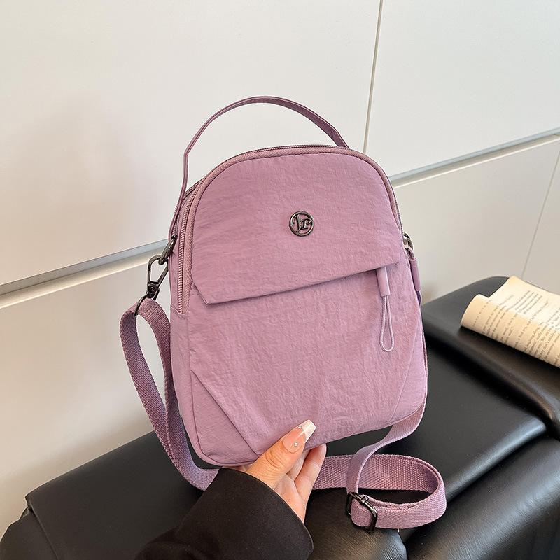New nylon cloth mini mobile phone bag, female trendy small bag, light portable, simple and fashionable shoulder messenger bag.