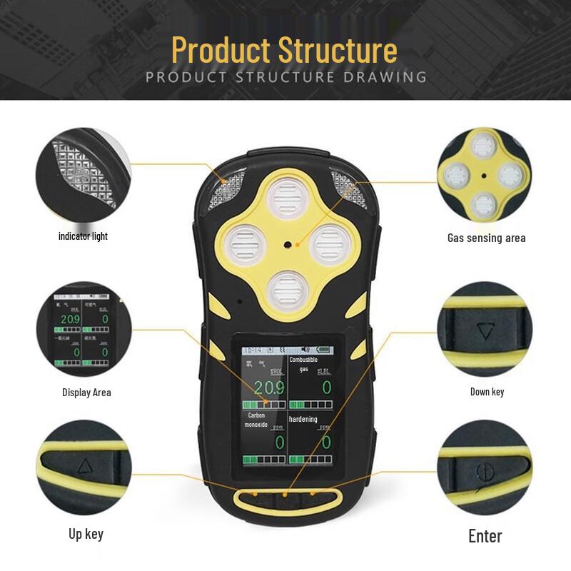 Miling Haigu HG-FK4 4-in-1 Color Screen Diffusion Gas Detector