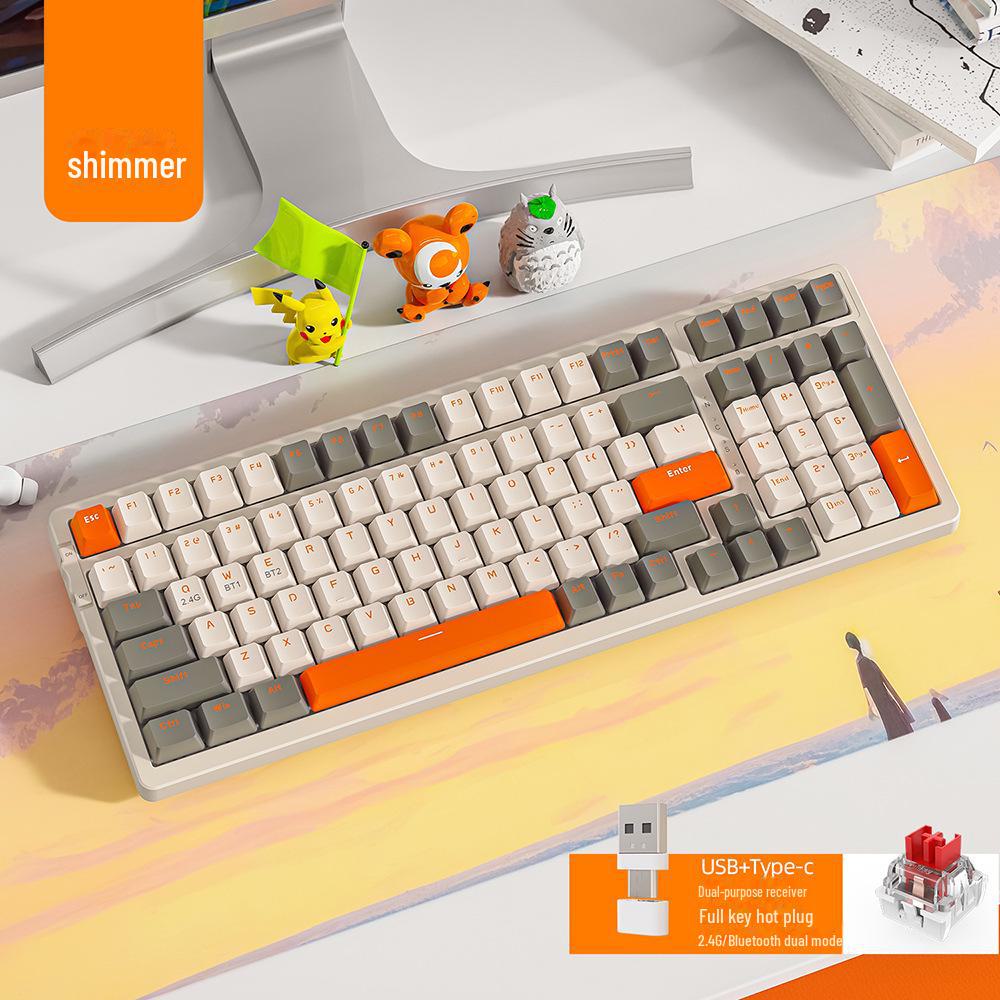 Free Wolf K96 Bluetooth Dual-Mode Hot-Swapfähige Mechanische Gaming-Tastatur
