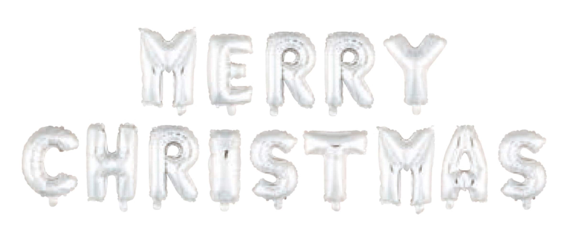 

PEARL METAL Merry Christmas Balloon Decorative Wide x High x Accessories, Silver, 13-28cm 33-36cm 7-13cm Thick, D-6280